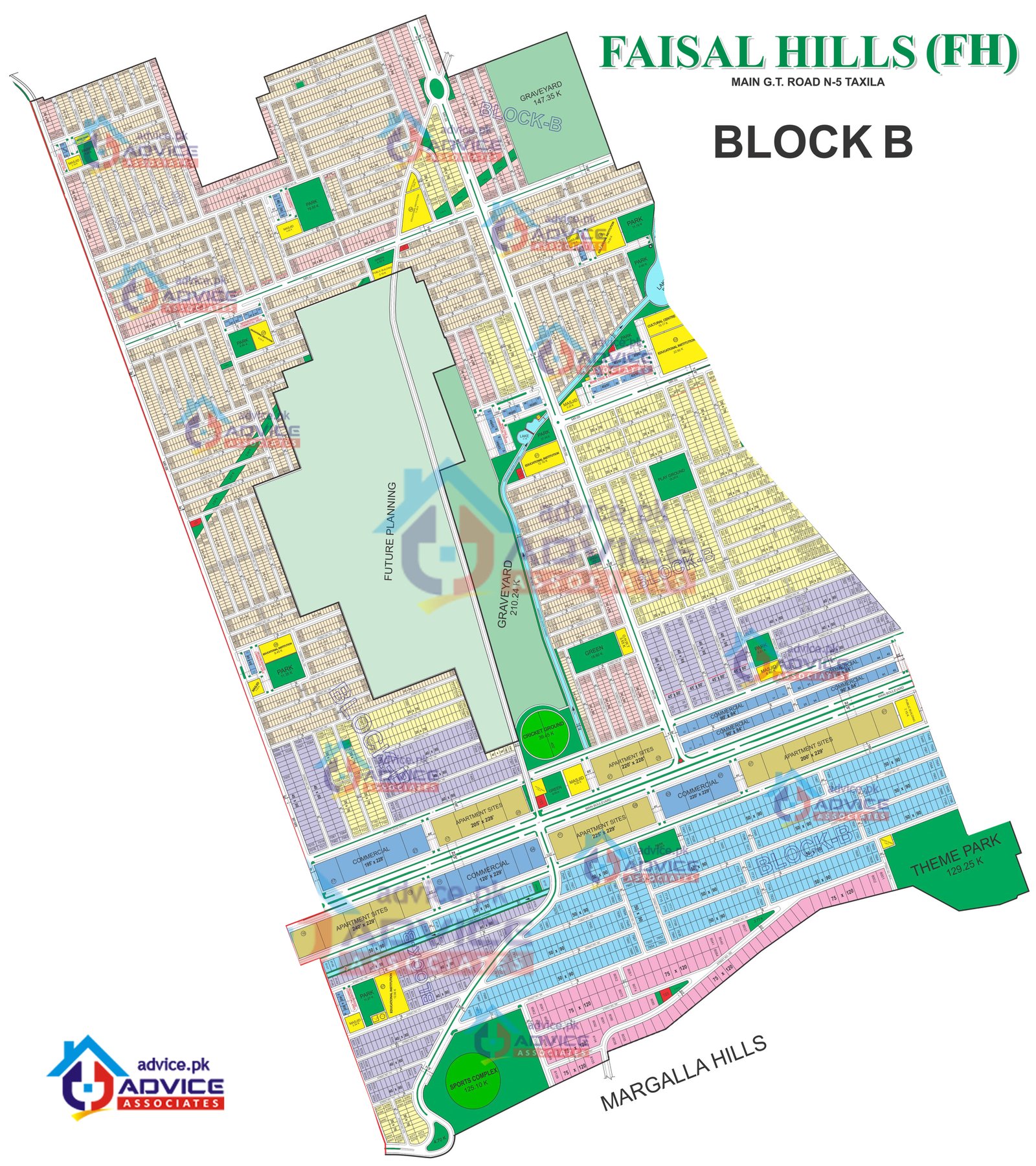 Faisal hills taxila Block B Map