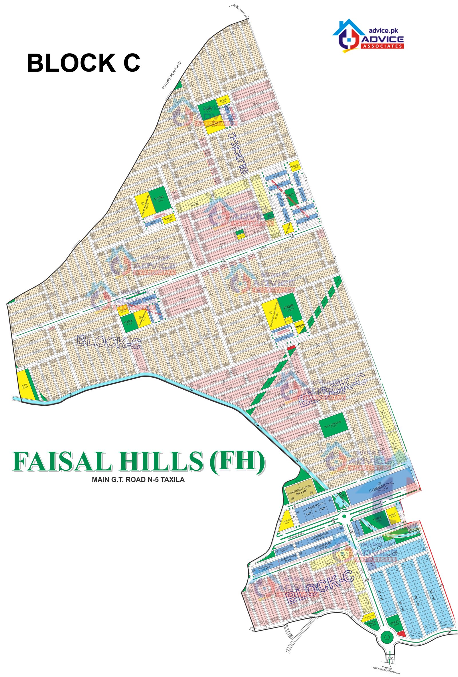 Faisal hills taxila Block C Map